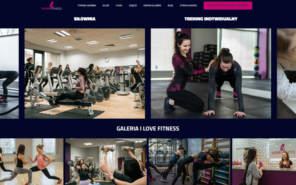 I Love Fitness – strona internetowa